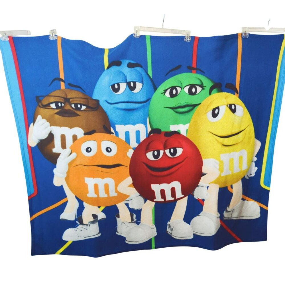 M&Ms World 6 Characters Fleece Blanket Throw 49x66 Inches Collectible 2021 Mars